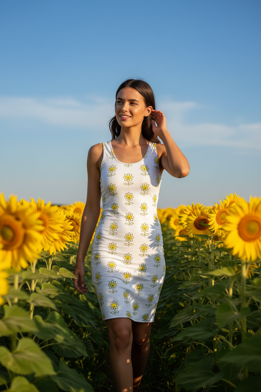 Flower Bodycon dress - Alivwood
