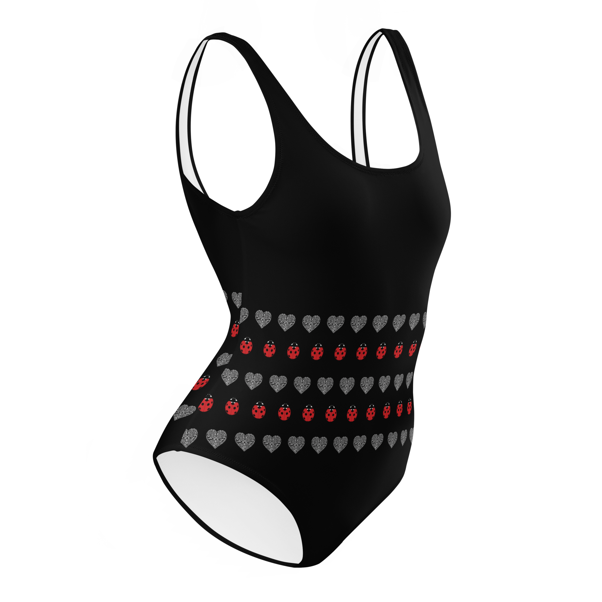 Ladybug and Heart One-Piece Swimsuit - Alivwood