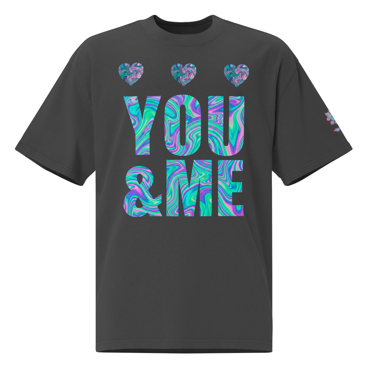 You & Me Oversized faded t-shirt - Alivwood
