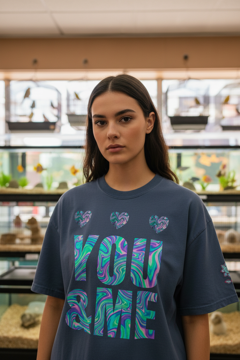 You & Me Oversized faded t-shirt - Alivwood