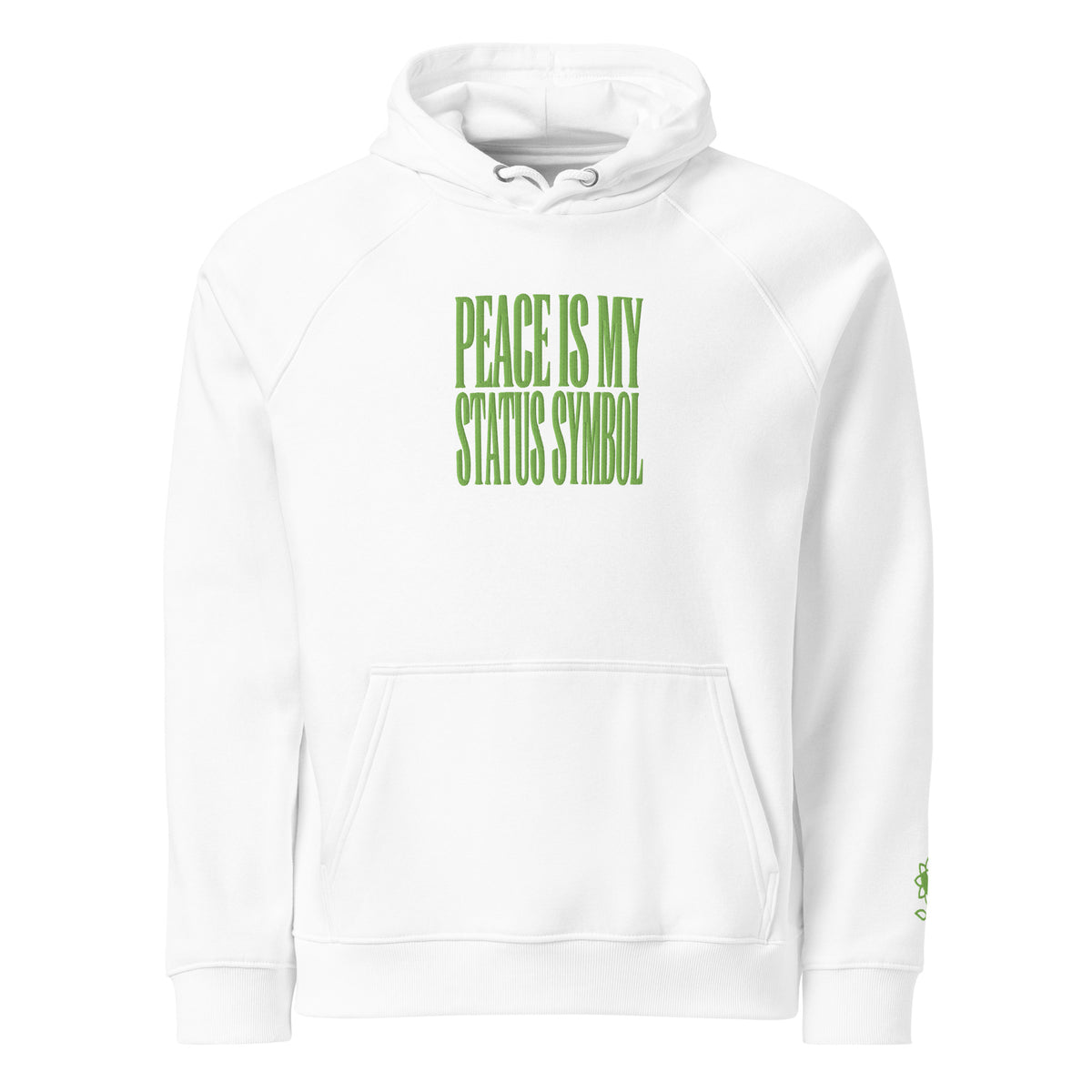 Peace is my status symbol embroidery Unisex eco raglan hoodie - Alivwood
