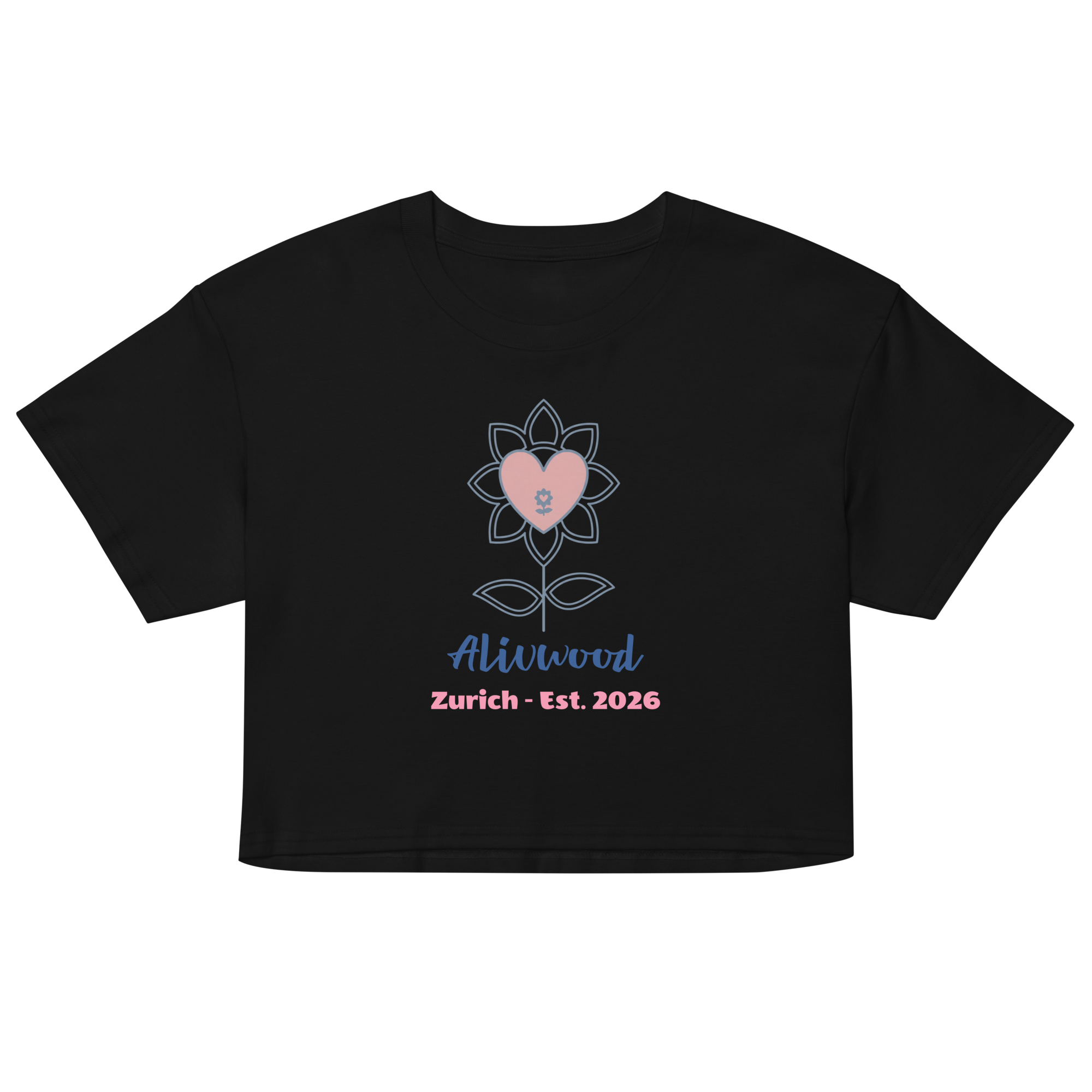 Rose Palette Woman with dog Women’s crop top - Alivwood