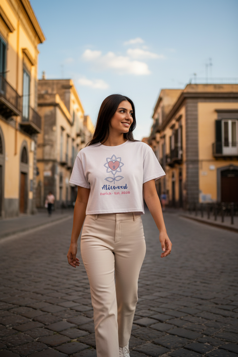 Rose Palette Woman reading Women’s crop top - Alivwood
