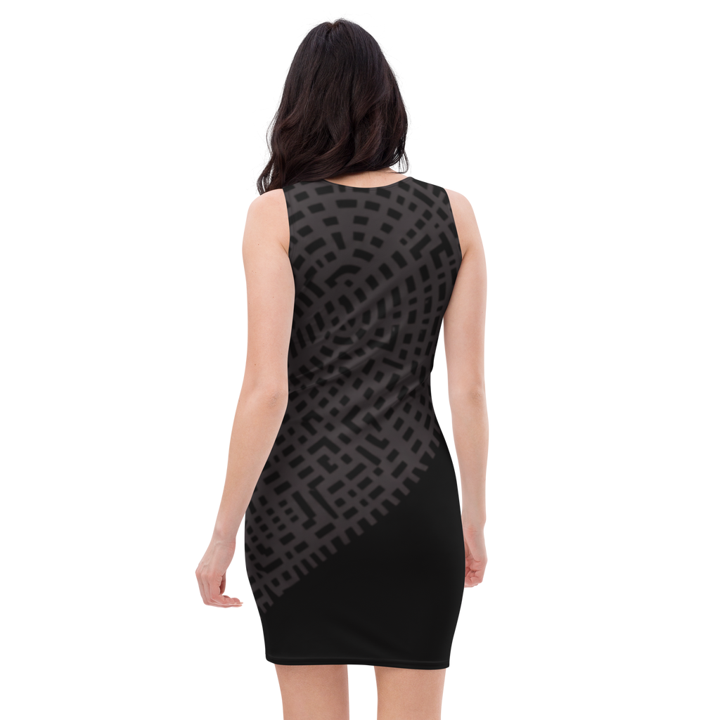 Maze and Sunflower Black low Bodycon dress - Alivwood