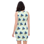 Blue Heart Honeydew Bodycon dress - Alivwood