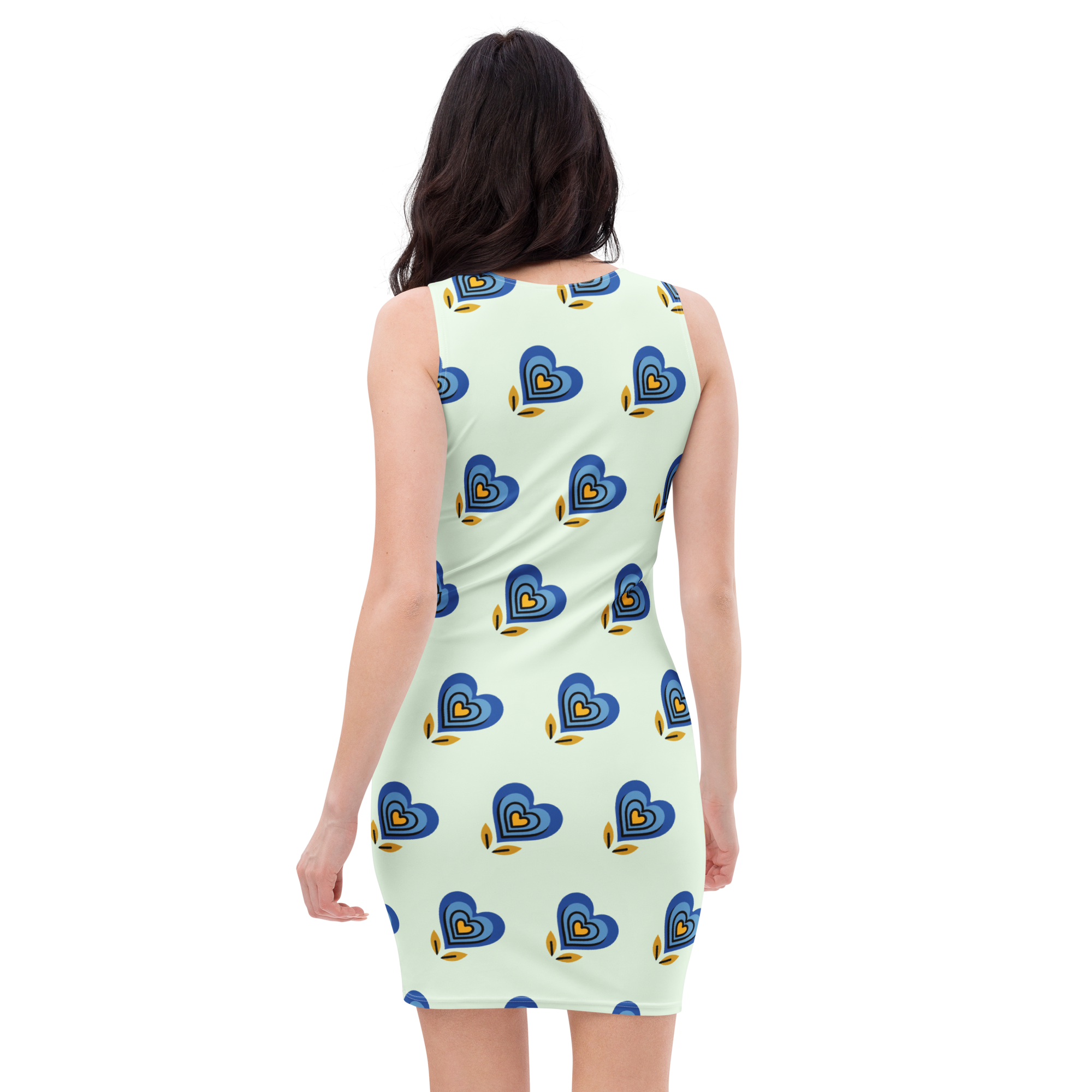 Blue Heart Honeydew Bodycon dress - Alivwood