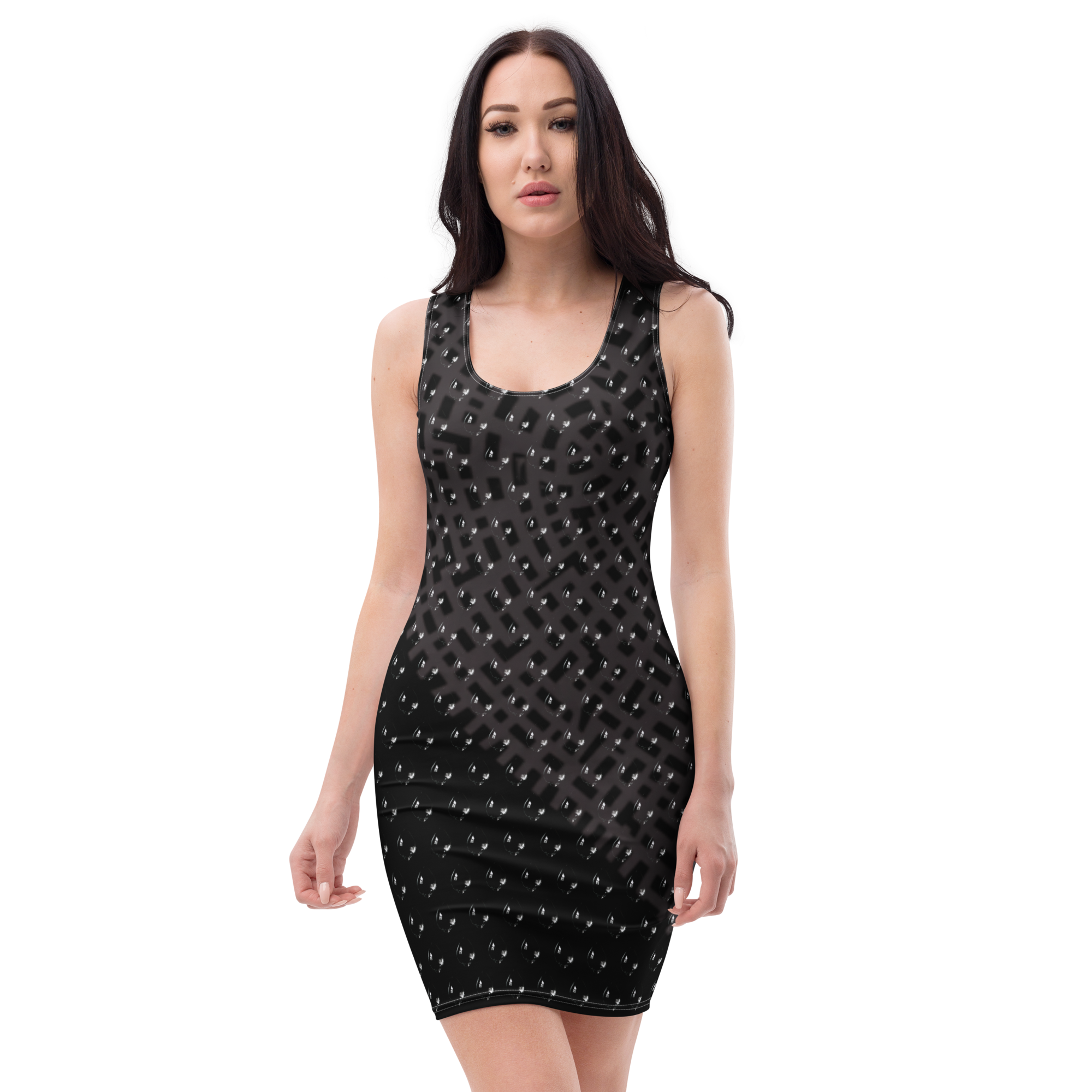 Tears and Heart Black Bodycon dress - Alivwood