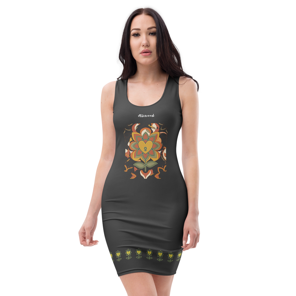 Alivwood Floral Black Bodycon dress - Alivwood