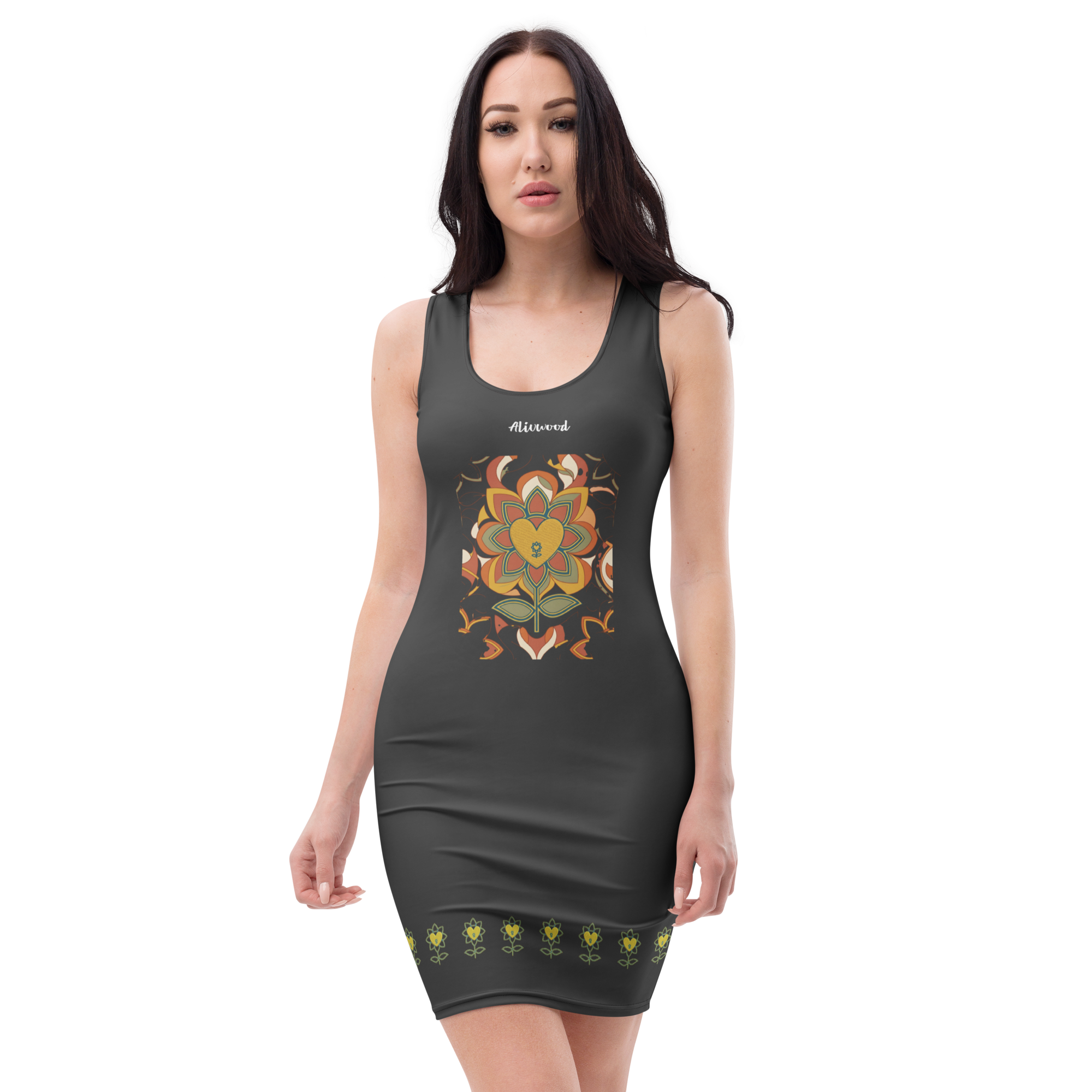 Alivwood Floral Black Bodycon dress - Alivwood