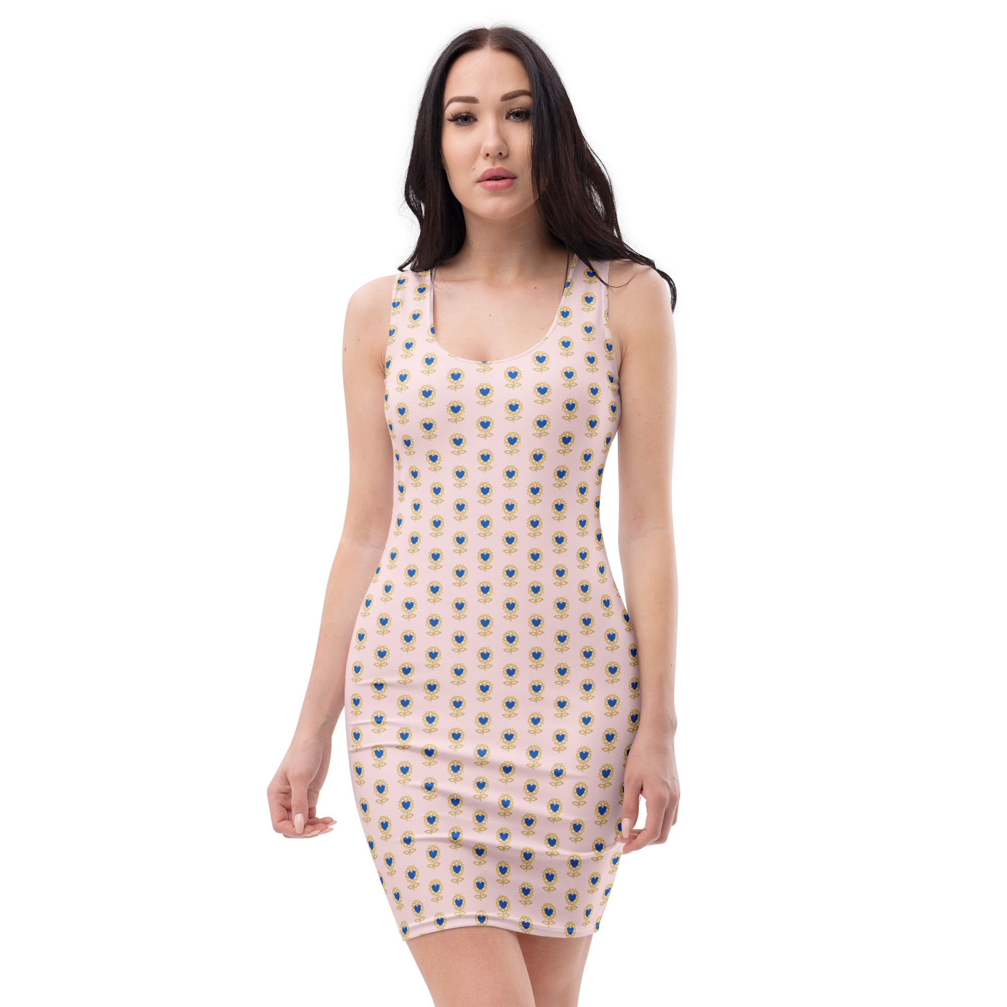 Flower pink Bodycon dress - Alivwood