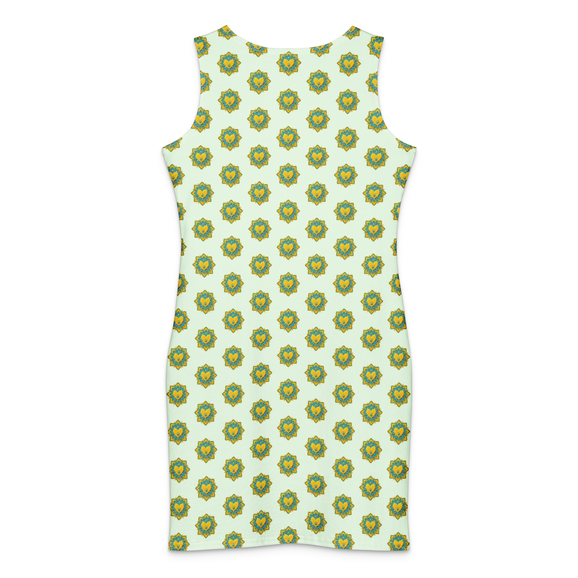 Flower Candy Honeydew Cotton bodycon dress - Alivwood