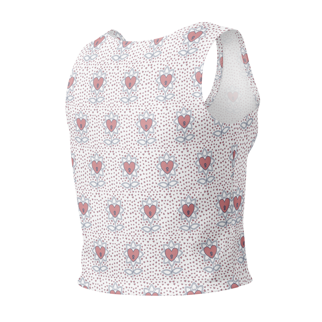 Flower and hearts Cotton crop top - Alivwood