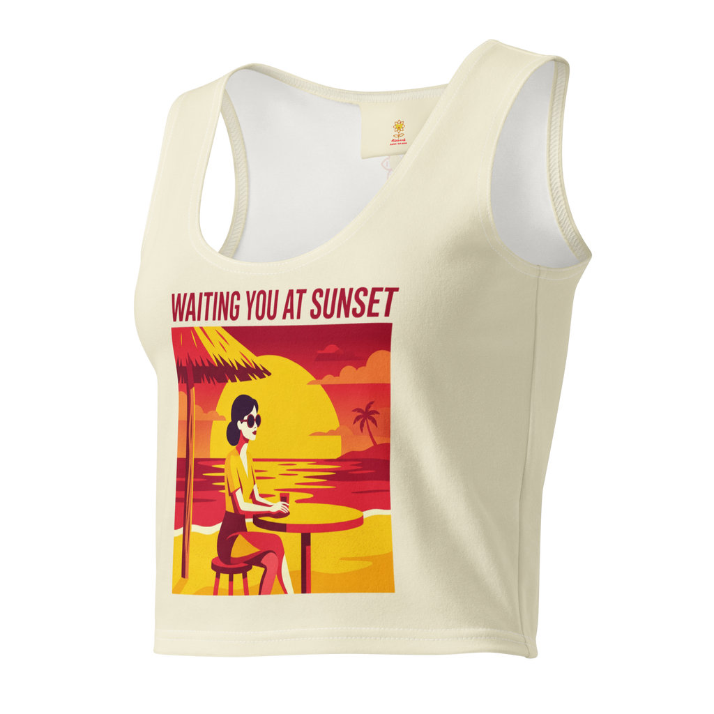 Waiting you at sunset Cotton crop top - Alivwood