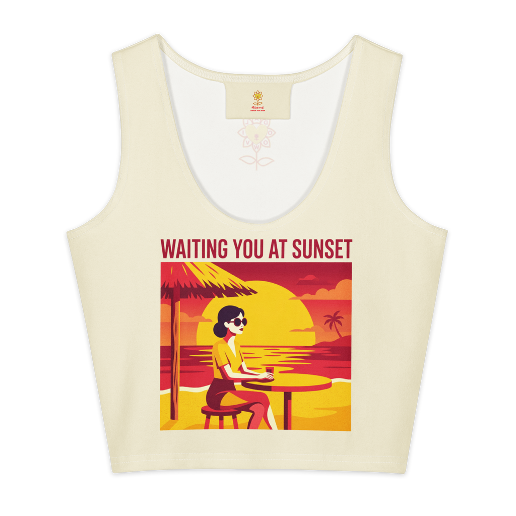 Waiting you at sunset Cotton crop top - Alivwood