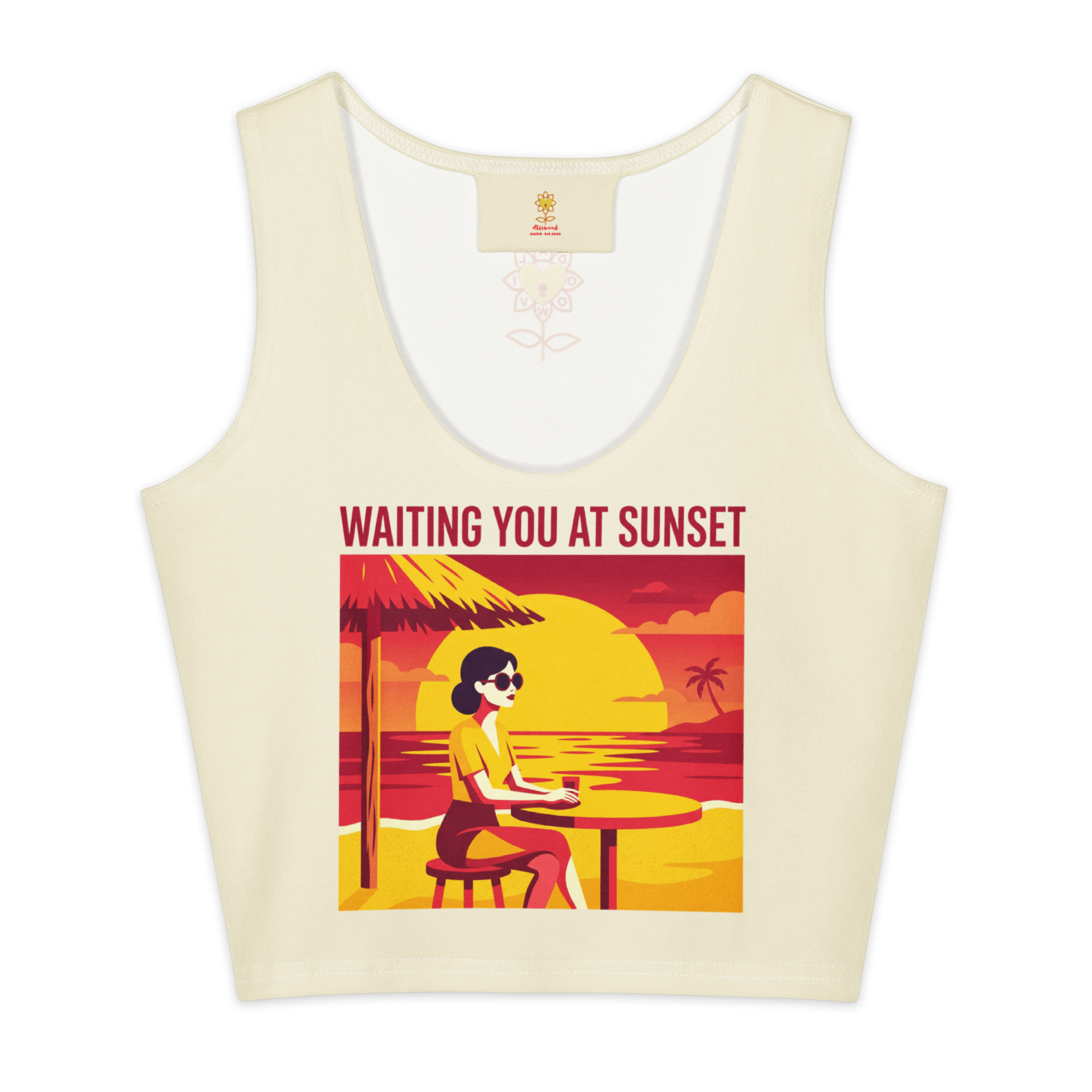 Waiting you at sunset Cotton crop top - Alivwood