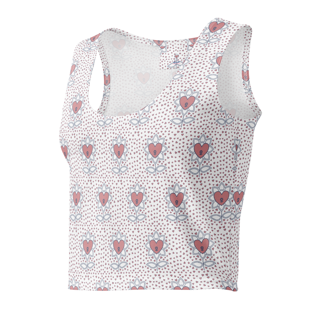 Flower and hearts Cotton crop top - Alivwood