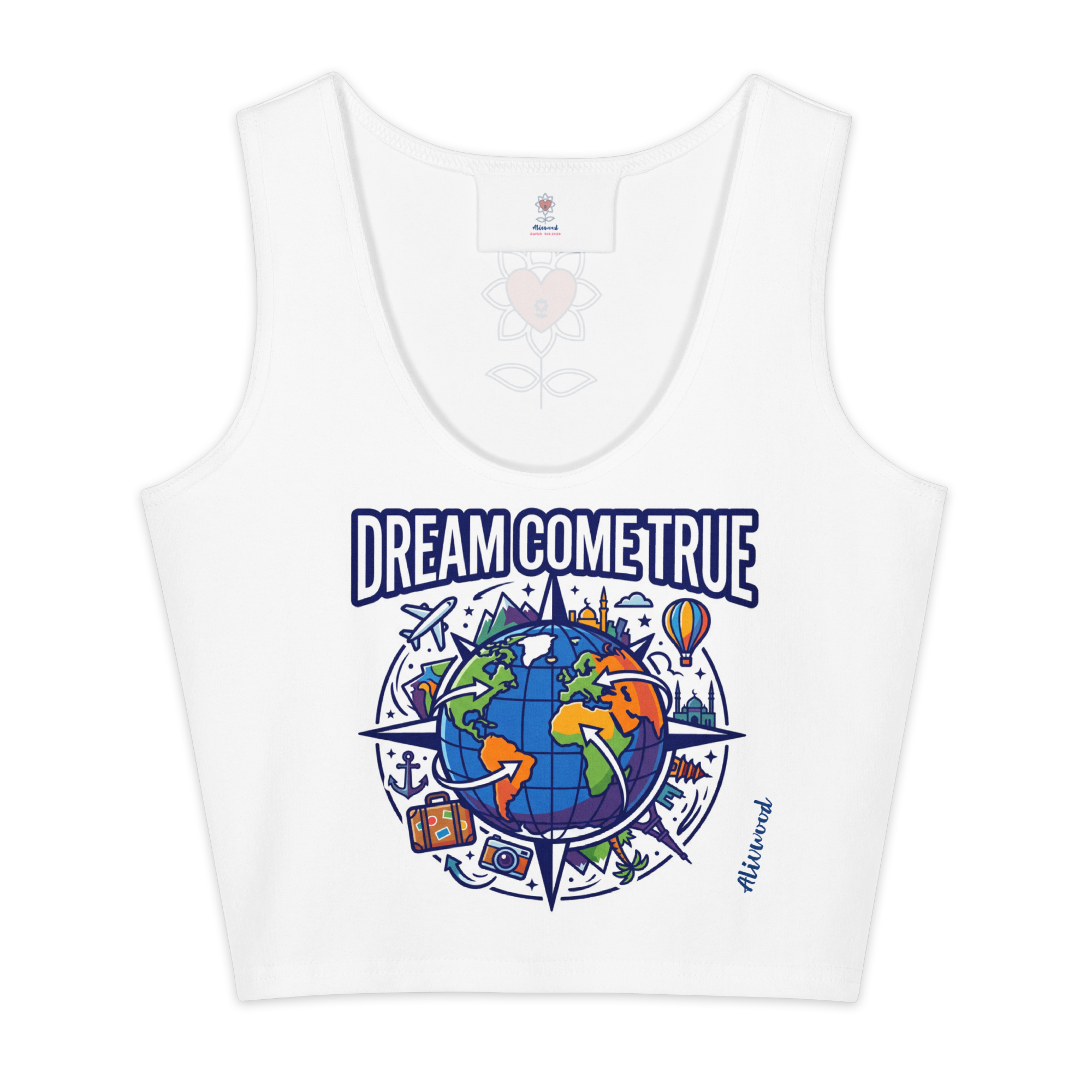 Dream come true Travelling Cotton crop top - Alivwood