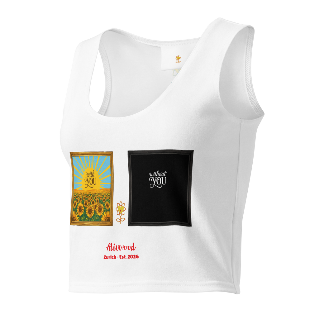 With and without you Cotton crop top - Alivwood
