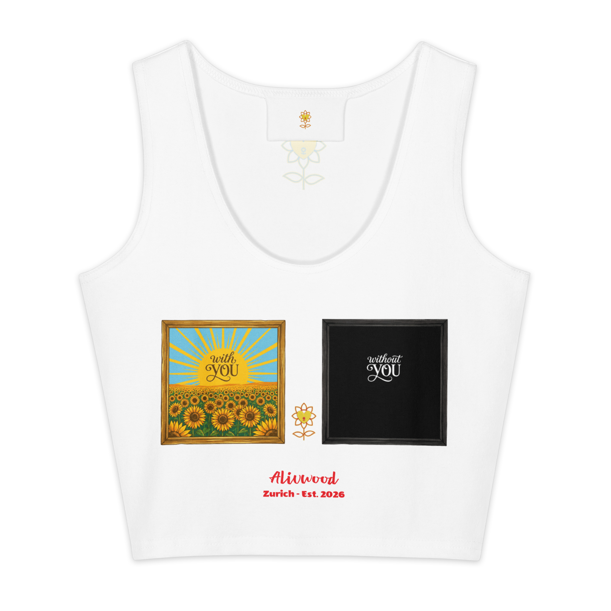 With and without you Cotton crop top - Alivwood