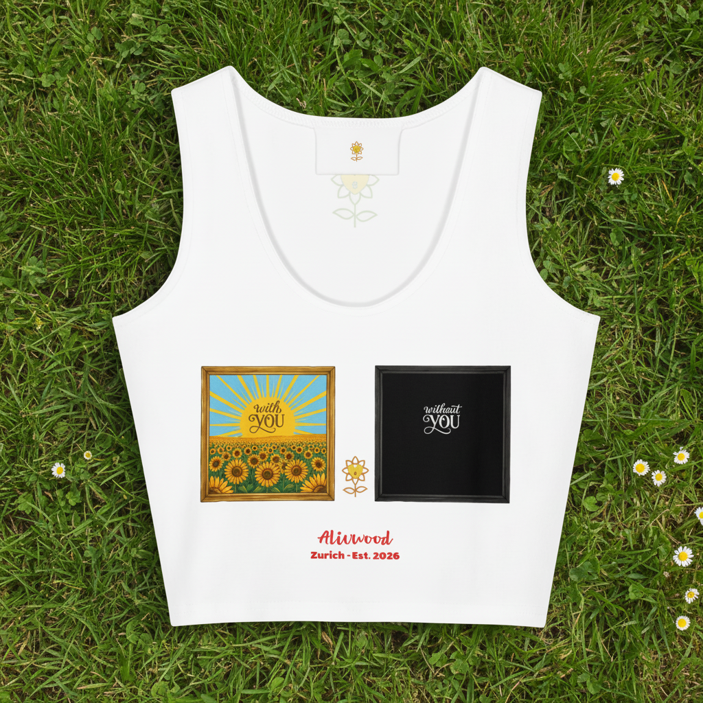 With and without you Cotton crop top - Alivwood