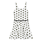 Logo Polka-dot white Cotton skater dress - Alivwood