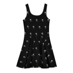 Alivwood flower allBlack Cotton skater dress - Alivwood