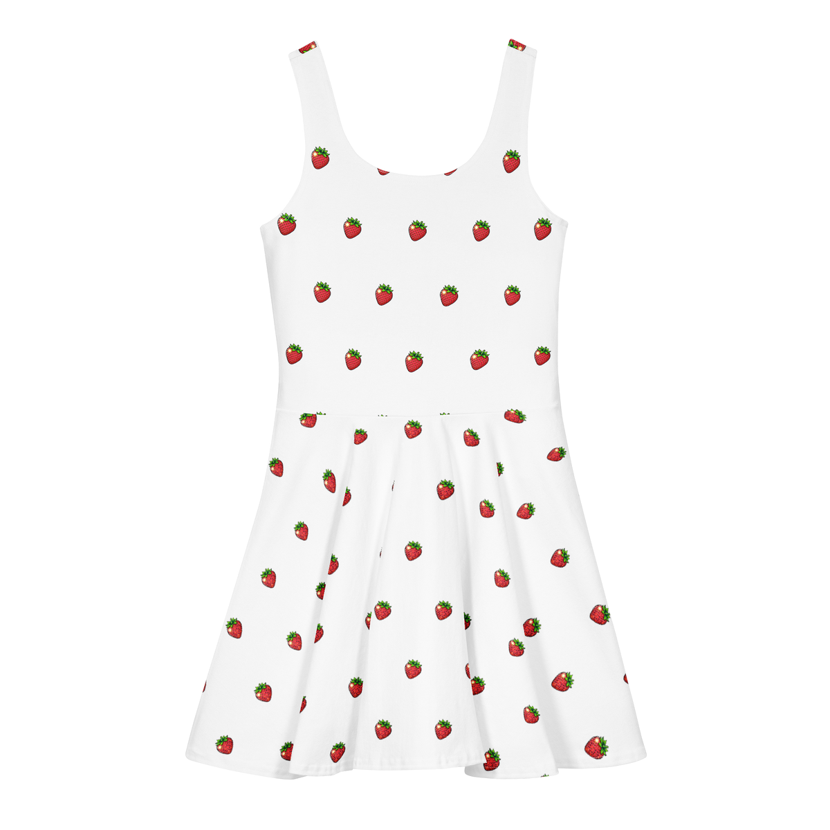 Strawberry white Alivwood Cotton skater dress - Alivwood