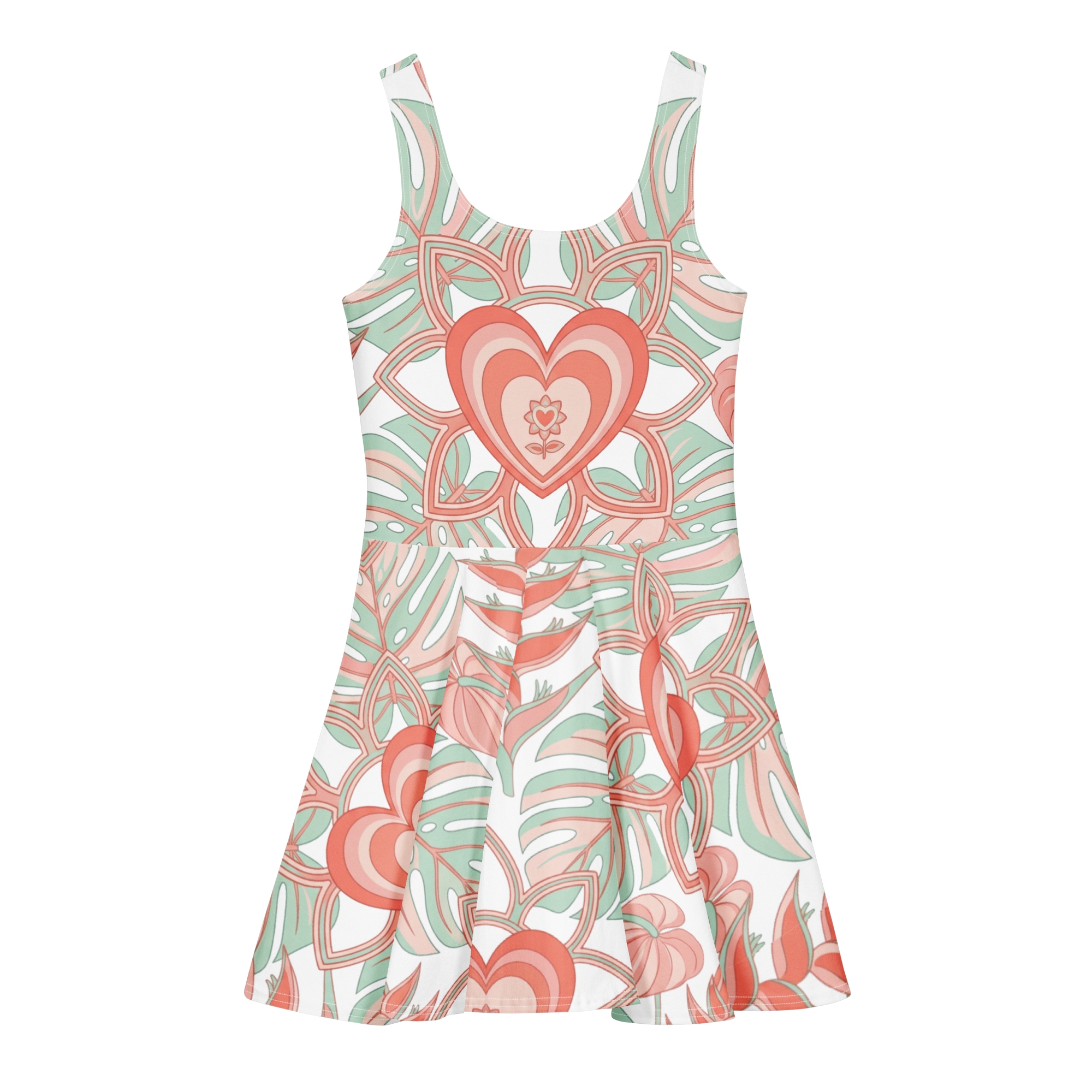 Logo Floreal Cotton skater dress - Alivwood