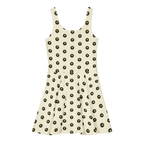 Logo Polka-dot Apricot White Cotton skater dress - Alivwood