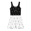 Alivwood flower Top Black Bottom White Cotton skater dress - Alivwood