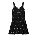 Alivwood flower allBlack Cotton skater dress - Alivwood