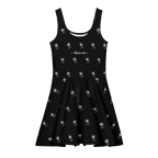 Alivwood flower allBlack Cotton skater dress - Alivwood