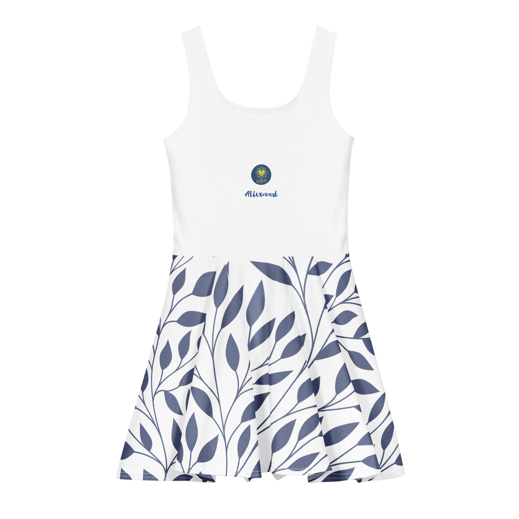 Logo Alivwood Blue Jeans Cotton skater dress - Alivwood