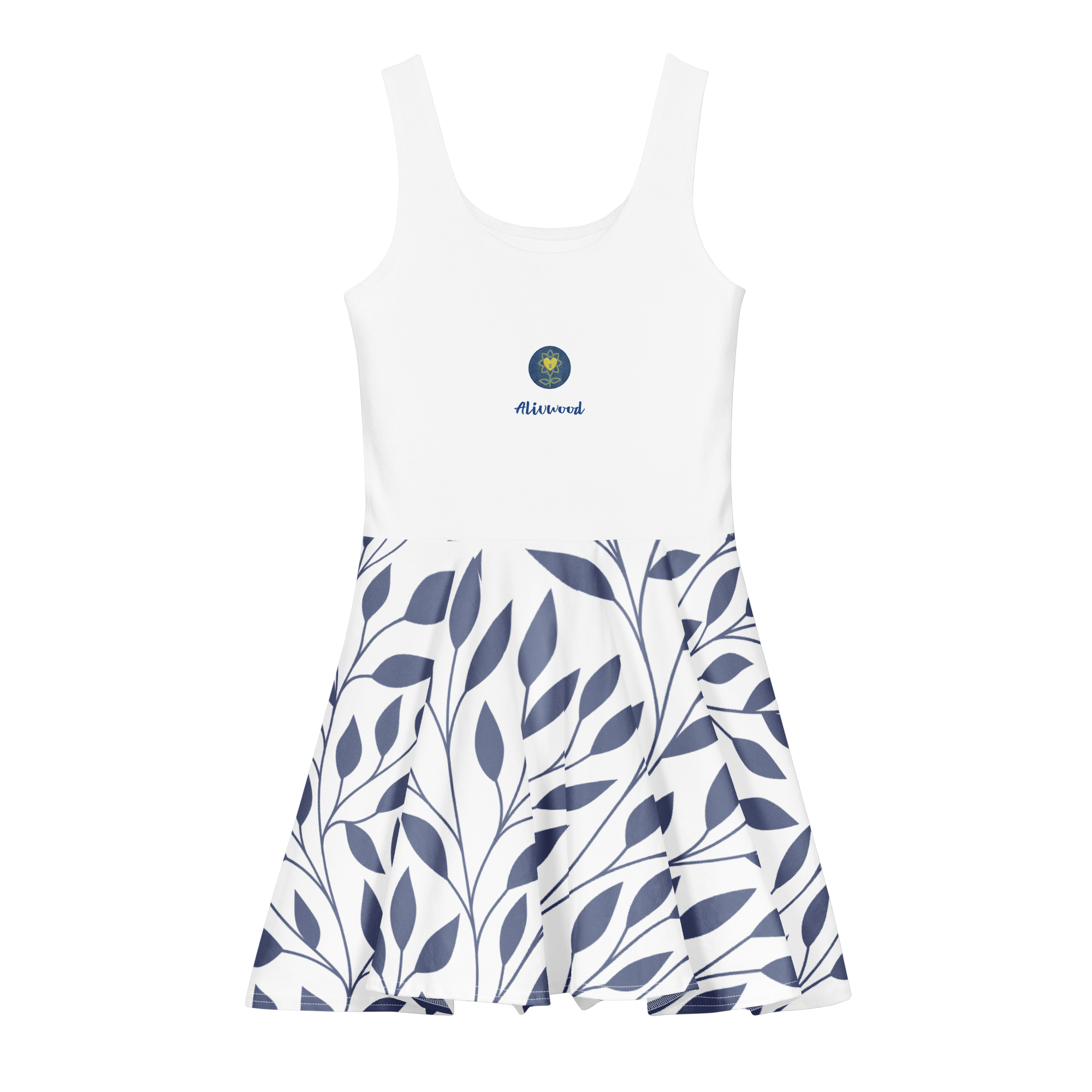 Logo Alivwood Blue Jeans Cotton skater dress - Alivwood