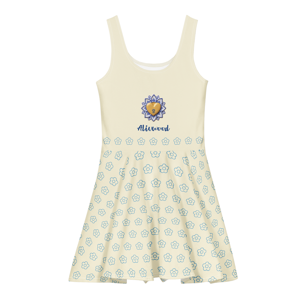 Logo Alivwood ceramic Cotton skater dress - Alivwood