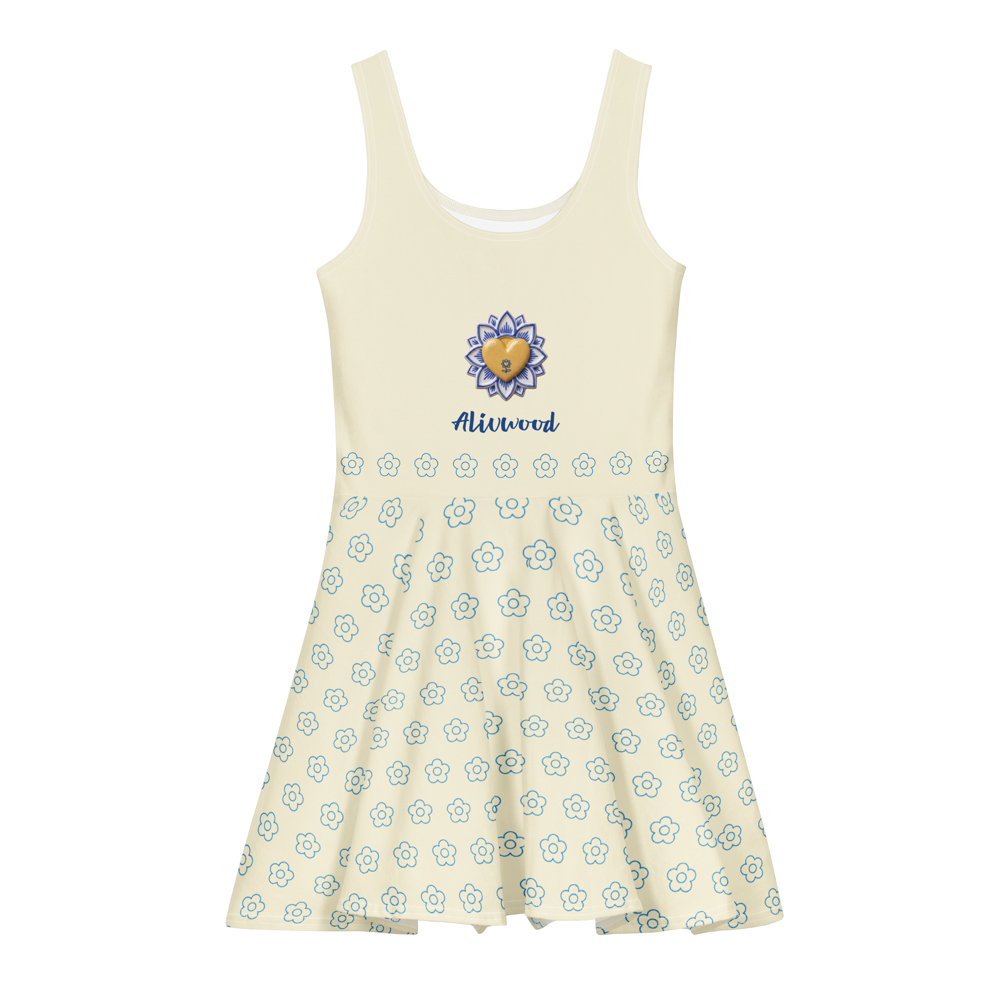 Logo Alivwood ceramic Cotton skater dress - Alivwood