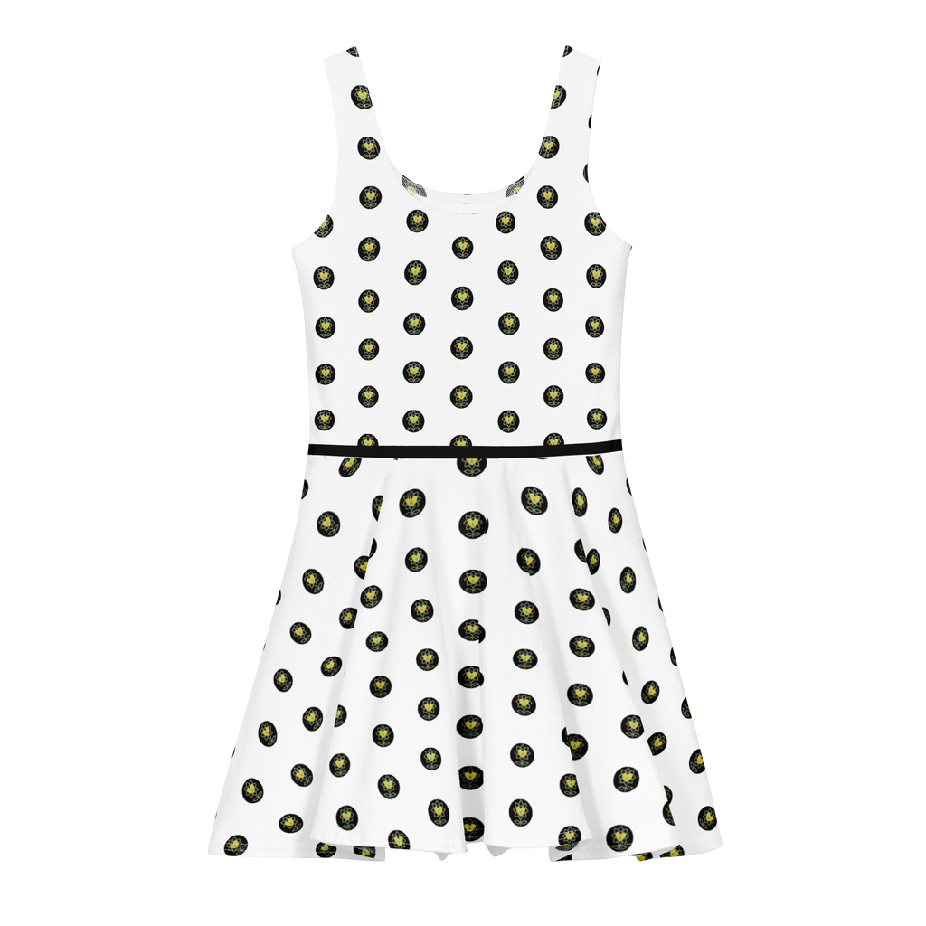 Logo Polka-dot white Cotton skater dress - Alivwood