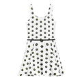 Logo Polka-dot white Cotton skater dress - Alivwood