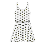 Logo Polka-dot white Cotton skater dress - Alivwood