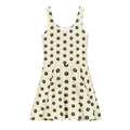 Logo Polka-dot Apricot White Cotton skater dress - Alivwood