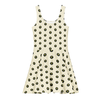 Logo Polka-dot Apricot White Cotton skater dress - Alivwood