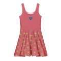 BlueHeart and Flower Cabaret Cotton skater dress - Alivwood