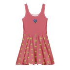 BlueHeart and Flower Cabaret Cotton skater dress - Alivwood