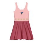 BlueHeart and Flower Mixed color Cotton skater dress - Alivwood