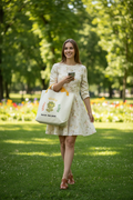 BrightBelieveBloom Apricot White All-Over Print Large Tote Bag - Alivwood