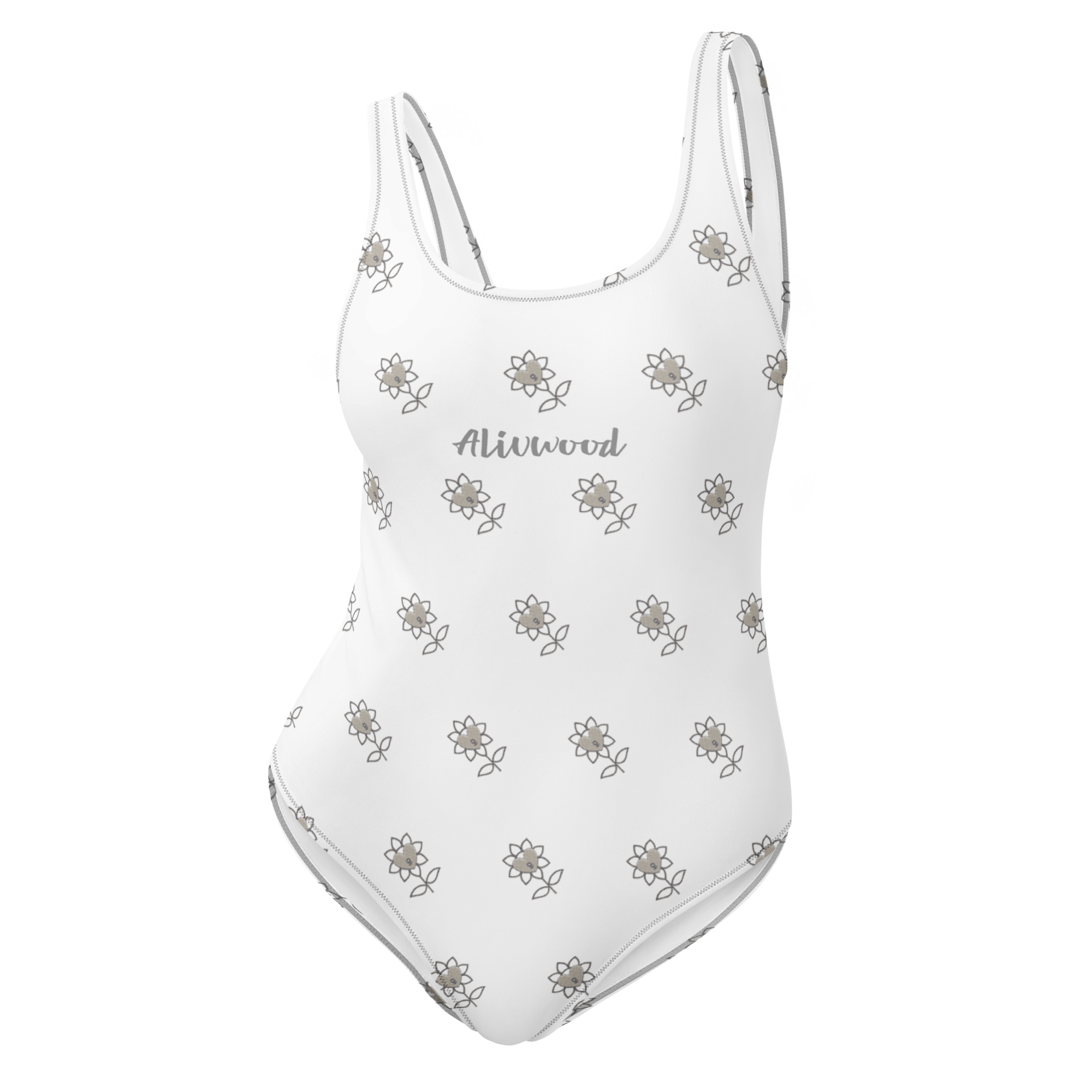 Alivwood flower White One-Piece Swimsuit - Alivwood