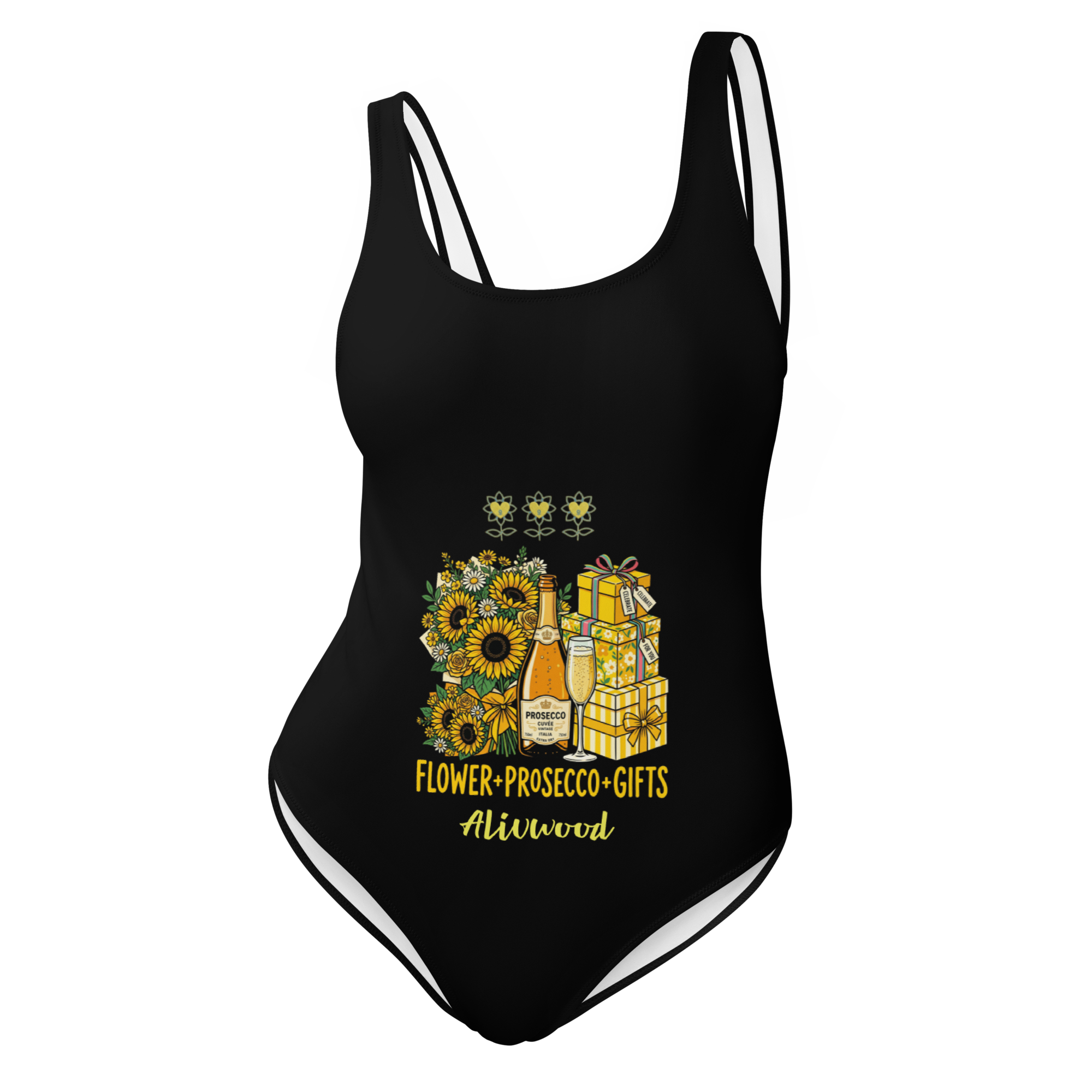 Flower+Prosecco+gifts One-Piece Swimsuit - Alivwood
