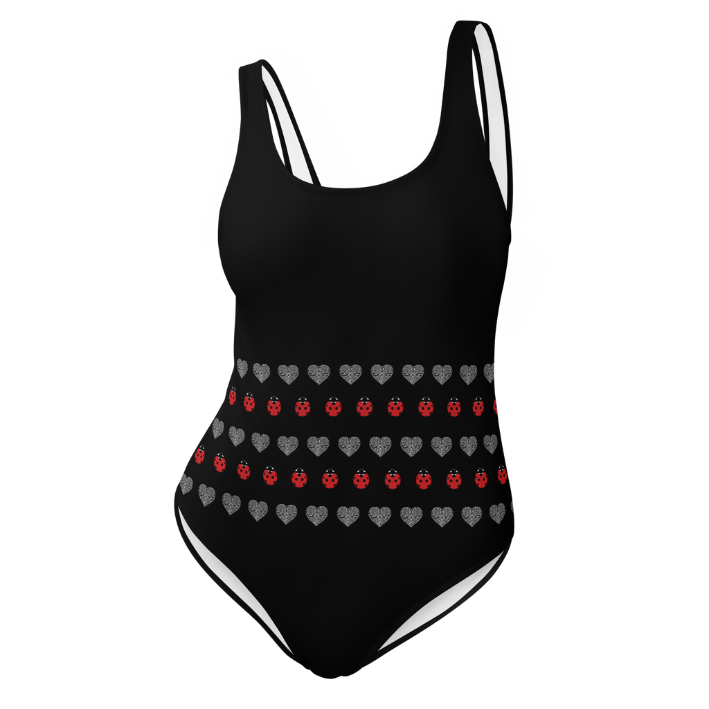 Ladybug and Heart One-Piece Swimsuit - Alivwood