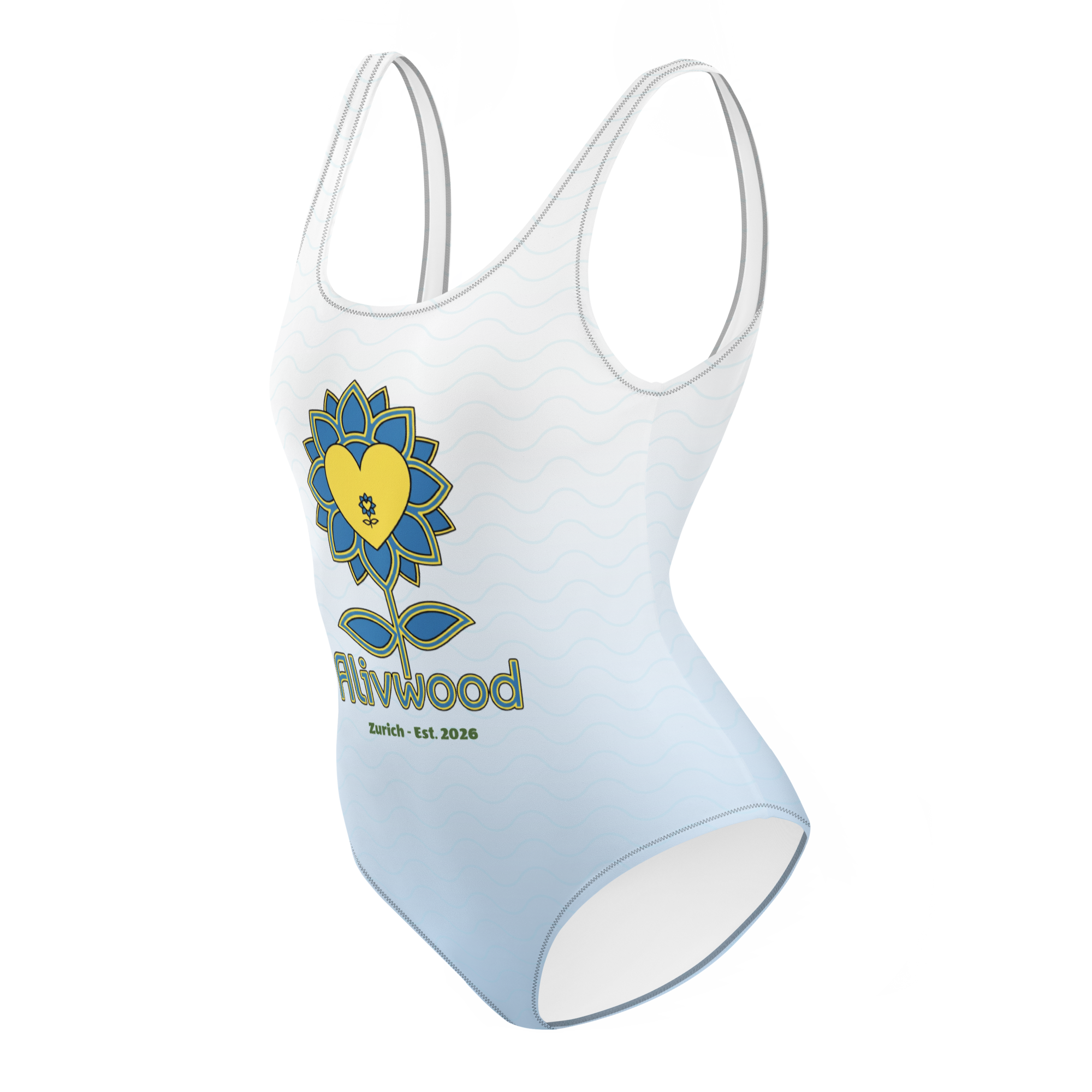 Alivwood 50Shades W/Blue One-Piece Swimsuit - Alivwood