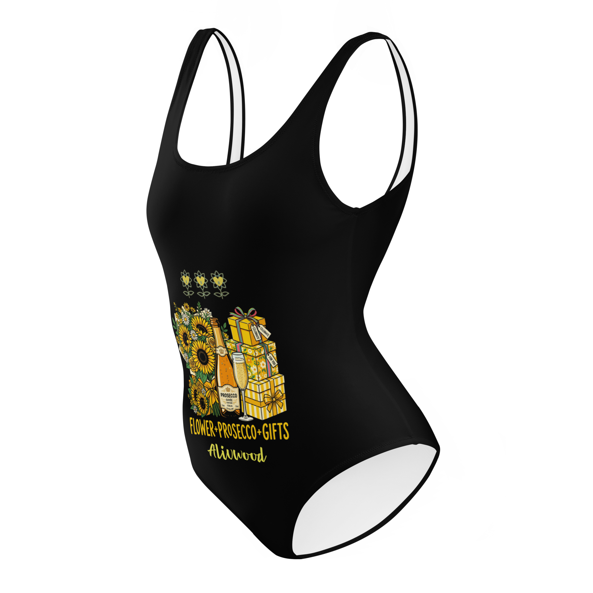 Flower+Prosecco+gifts One-Piece Swimsuit - Alivwood